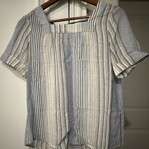 MIXXO Striped Blue and White Blouse